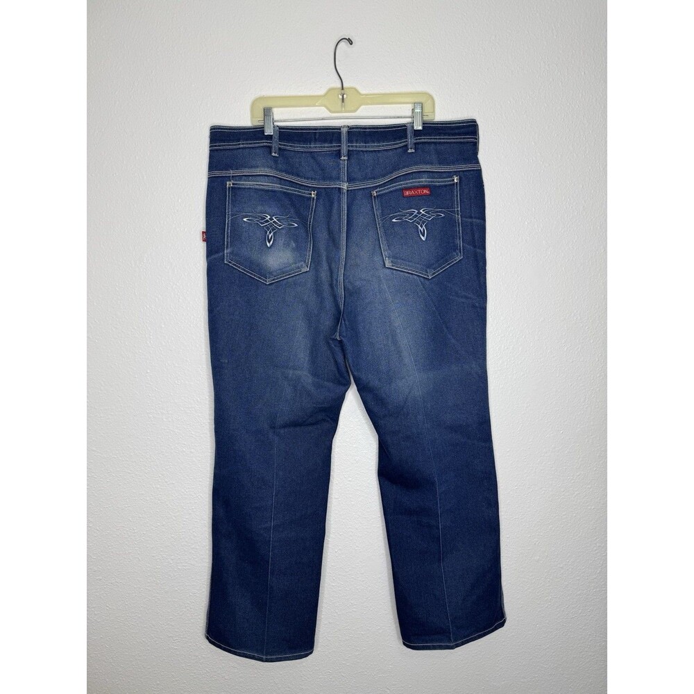 Rare VTG Y2K Braxton Jeans Embroidered Wide Leg Sz 44x30 JNCO Style *See Pics*